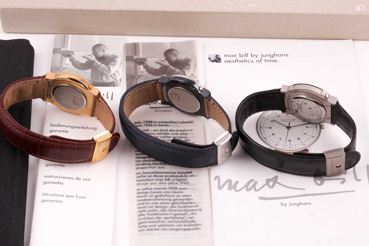 A group of threeJunghans quartz wristwatches, with an extra box and paperwork. (3) - Image 2 of 3