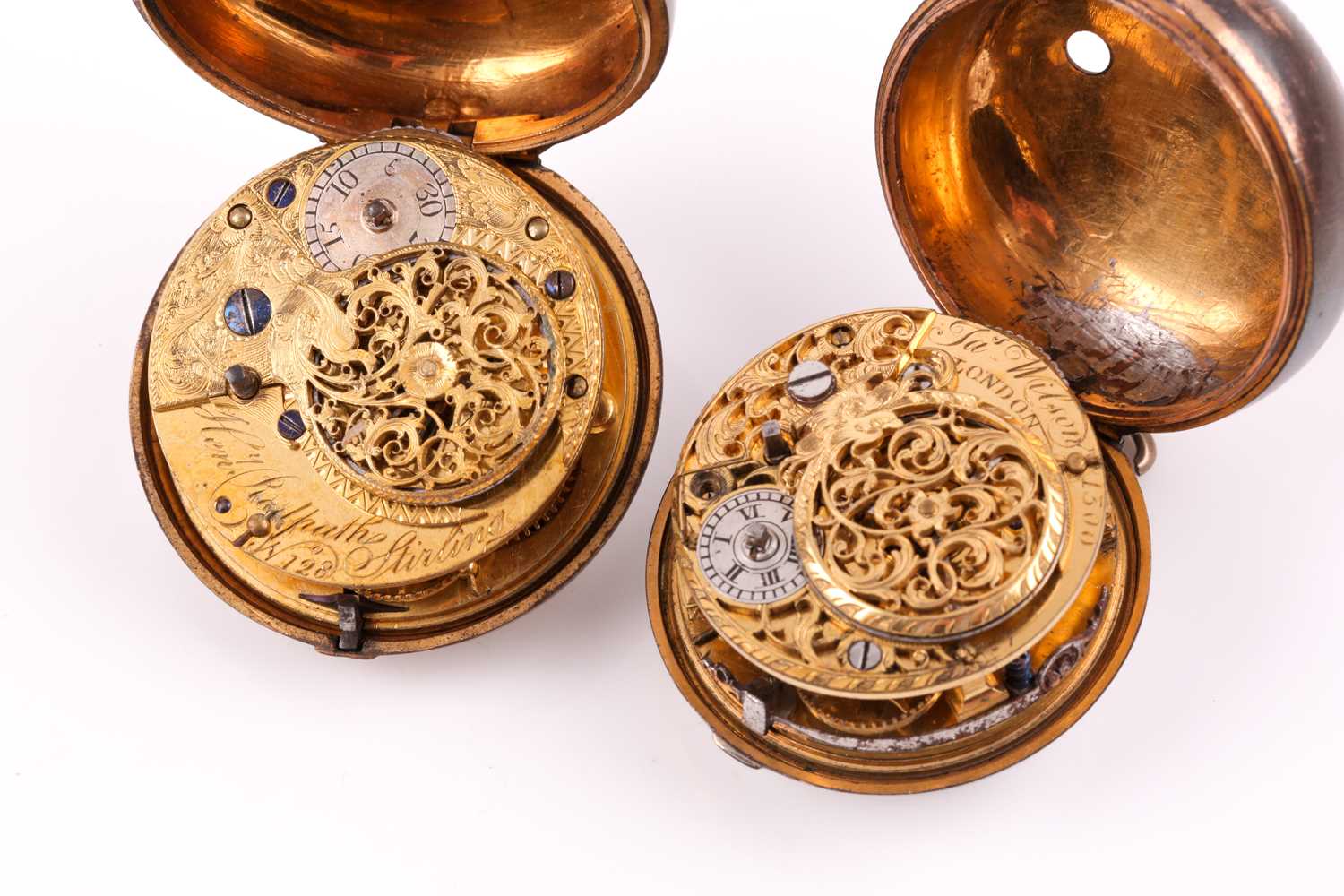 Two Georgian pair cased pocket watches, one by James Wilson of London, the other by Henry Redpath of - Image 5 of 10