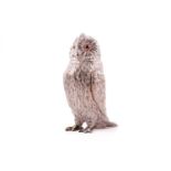 A Victorian silver pounce pot sander in the form of an owl; Sheffield 1851 by Thomas, James and