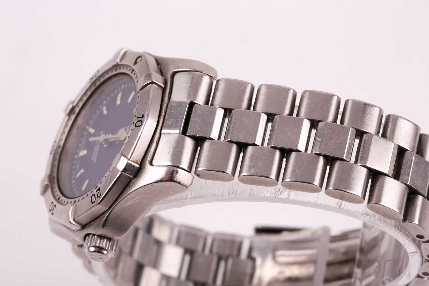 Tag Heuer. A lady's Professional 200m WK1313 quartz wristwatch, the blue dial with luminous baton - Image 8 of 11