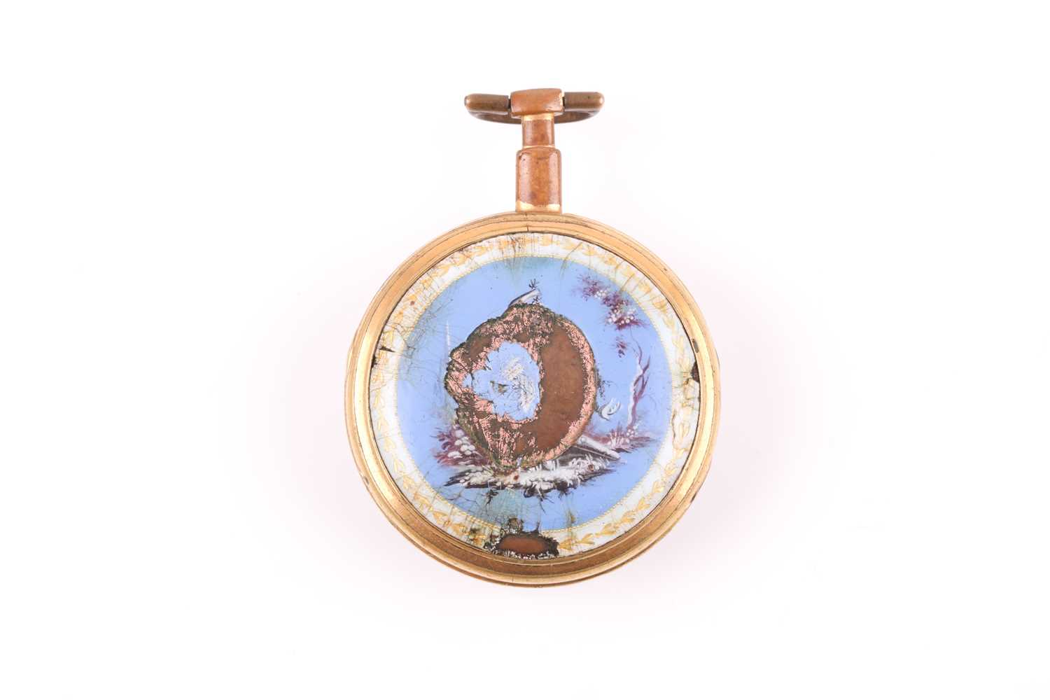 A Breguet of Paris brass-cased pocket watch, the white enamel dial signed Breguet a Paris, with - Image 7 of 8