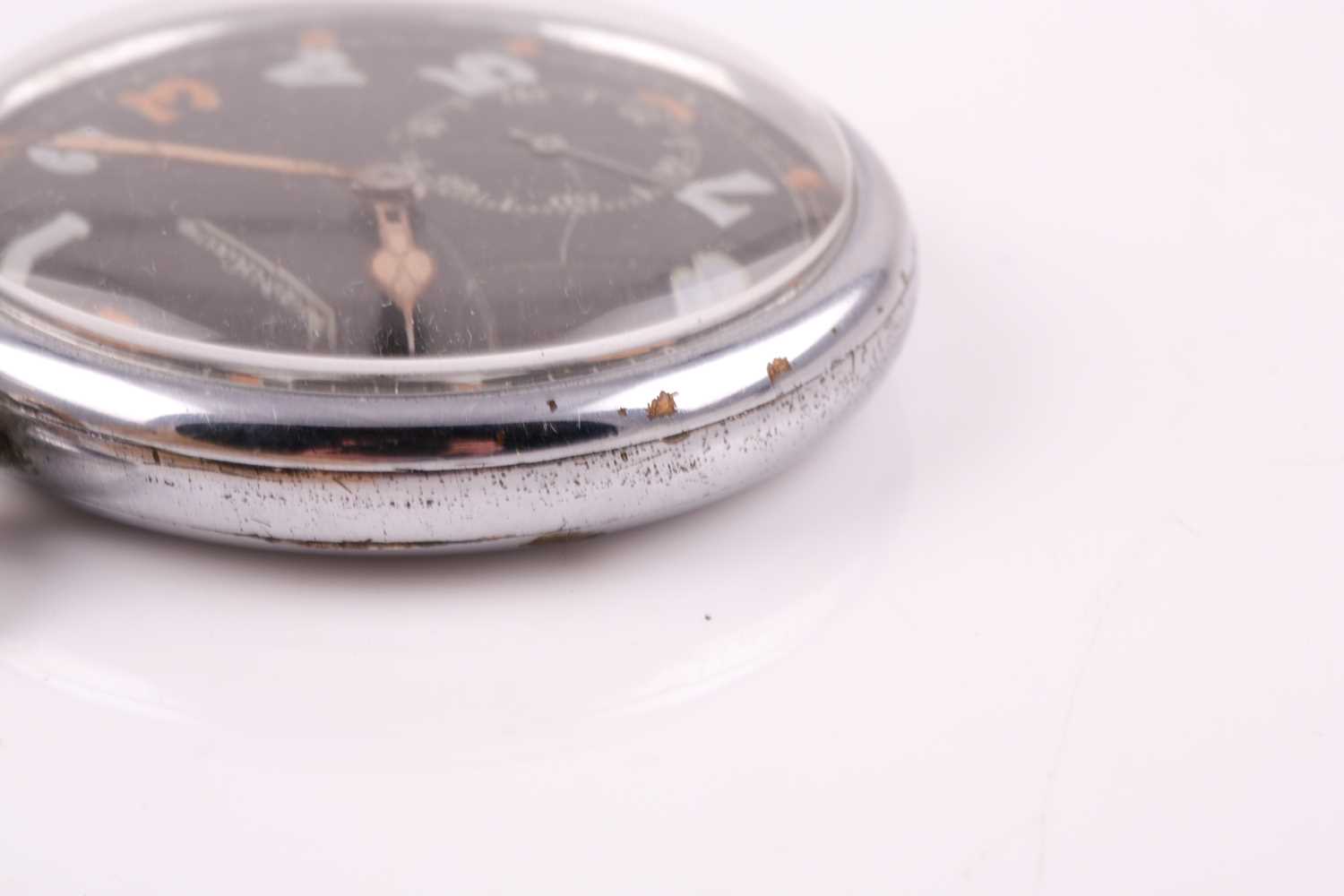 A Jaeger Lecoultre military pocket watch, the black dial with luminous and non-luminous Arabic - Image 2 of 5