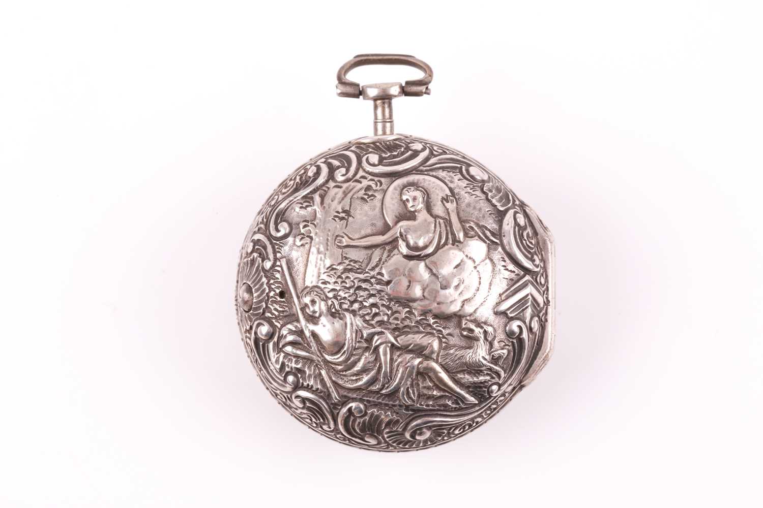 A George III silver pair-cased pocket watch, by Ovingham of London, hallmarked London 1770, - Image 11 of 13