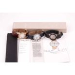 A group of threeJunghans quartz wristwatches, with an extra box and paperwork. (3)