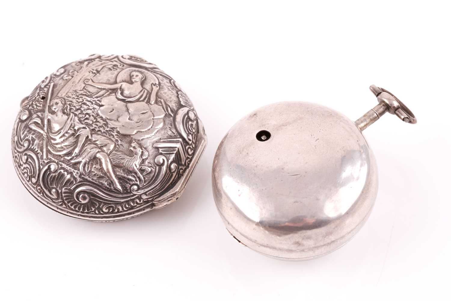 A George III silver pair-cased pocket watch, by Ovingham of London, hallmarked London 1770, - Image 10 of 13