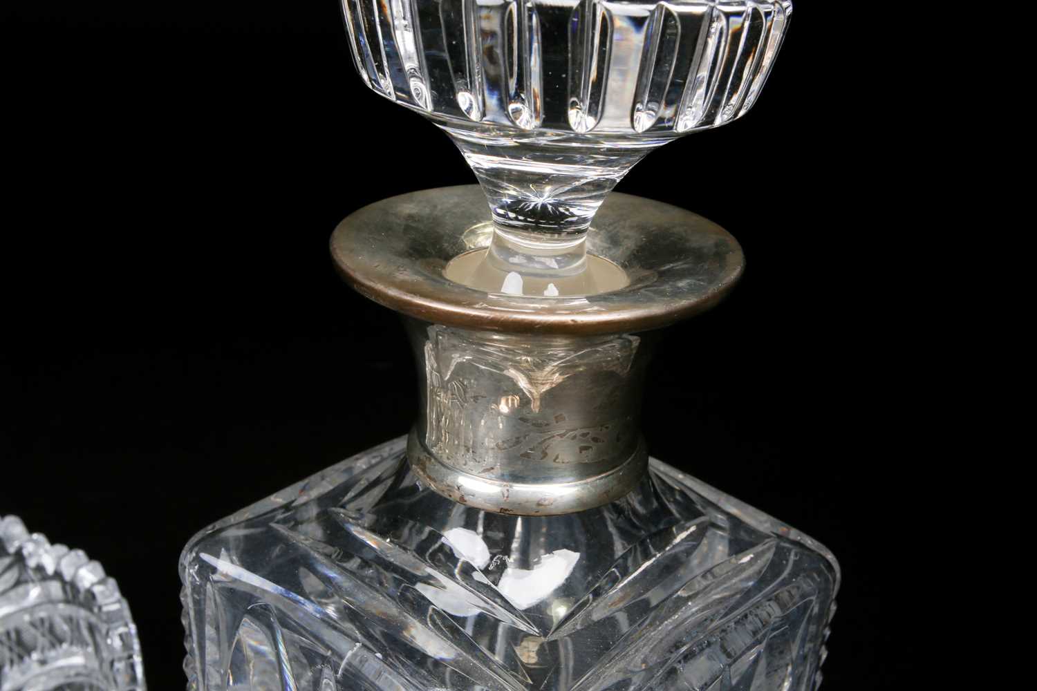 A collection of Victorian and later cut glassware, comprising a Victorian silver plated ewer - Image 2 of 5