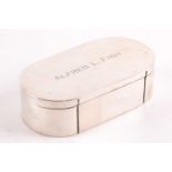 An early 20th-century rectangular silver postage stamp roll box, marked Sterling, by Shreve, Crump &