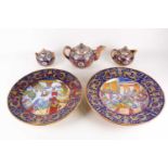 Alfredo Santarelli: a group of five 20th century Italian lustre maiolica style earthenware items,