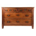 A late 18th-century Maltese walnut and parquetry inlaid chest of drawers. With cubed satinwood and