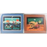 Anita Buscher-Harling (20th century), two framed prints, each circa 31 cm x 39.5 cm, glazed in