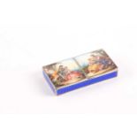 An Austrian early/mid-20th-century sterling silver and hard enamel two-section stamp box. The