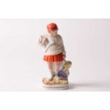 A Dmitrov factory, Soviet Russian bisque porcelain "Collective Farmer" figure of a young girl.