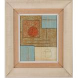 Follower of Ben Nicholson (1894-1992), abstract composition with circles and squares, oil on canvas,