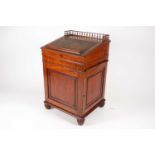 In the manner of Gillows of Lancaster, a Regency figured "Plum-Pudding" mahogany pedestal