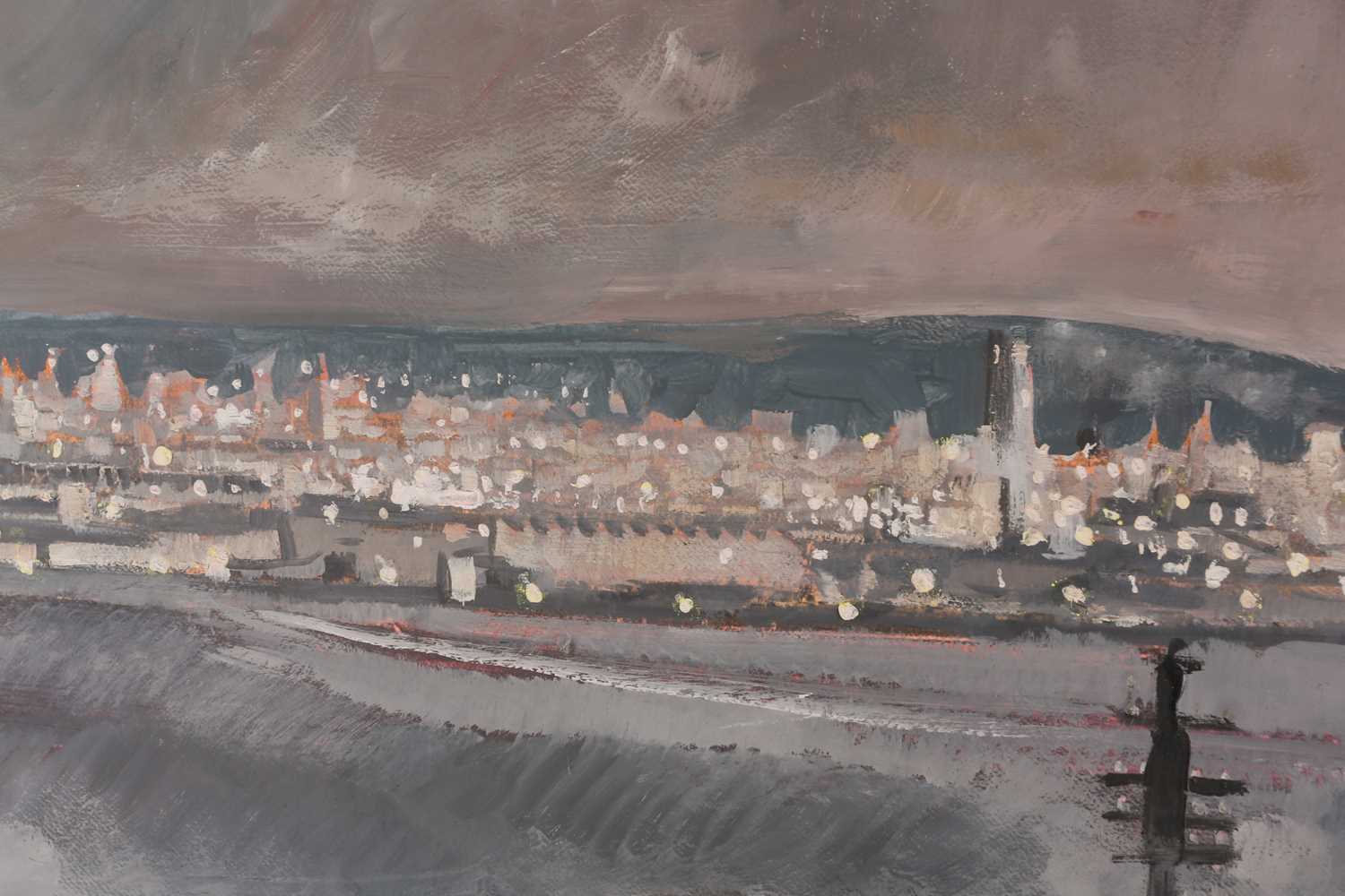 Harold Riley (b.1934) British, 'View of Manchester', a large oil on panel, signed and dated '71, - Image 4 of 8