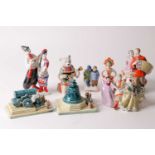 A Konakovo Zik Soviet Russian porcelain model of the Tsar canon and Tsar bell. Together with a