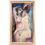 Will Sohl (1906-1969) German, abstract study of a nude couple, oil on canvas, signed and dated