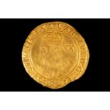 British coins, Charles I, Unite, Tower Mint, mm bell (1634 -35), unjewelled crown bust l, with