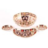 A 20th century Royal Crown Derby Imari octagonal bowl, 9 cm high x 23 cm wide, together with a