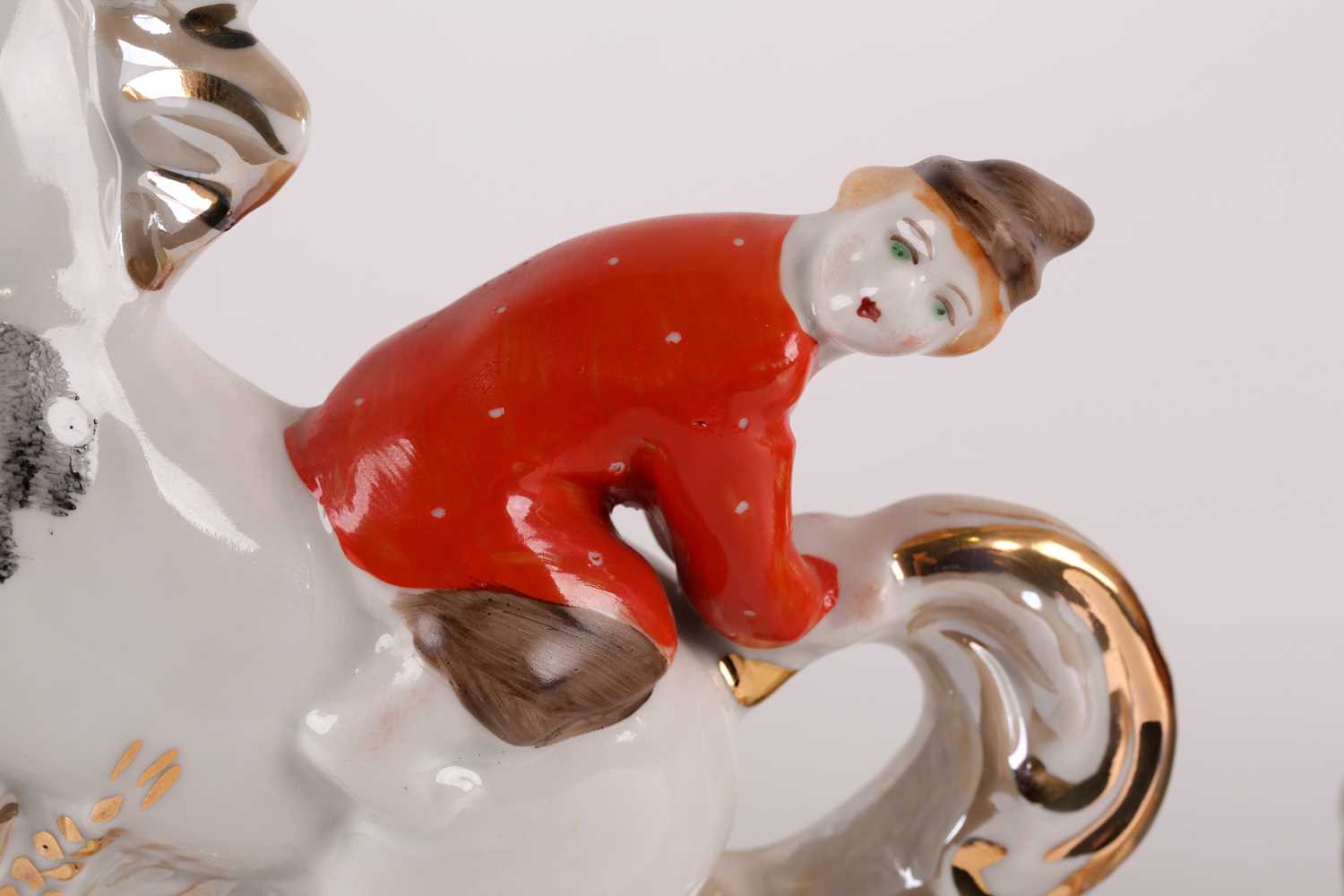 A Dulevo Soviet Russian porcelain figure, 'The Humpbacked Horse', together with a Soviet porcelain - Image 9 of 11