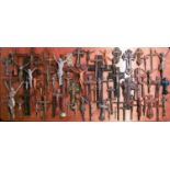 A collection of small-sized antique crucifixes, predominately 19th century European or British. To