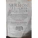 An early 17th century printed funeral sermon, entitled A Sermon Preached At Ashby De-La-Zovch (