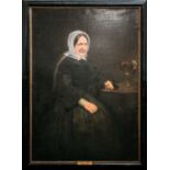 Late 19th century English school, portrait of Judith Cripps 1786-1872, oil on canvas. 128 cm x 90