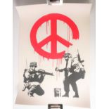 After Banksy (British, b.1974), 'CND Soldiers', stamped 'The West Country Prince, Banksy Copy' and