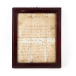 An original letter from Viscount Horatio Nelson (1758-1805), written only a few months before his