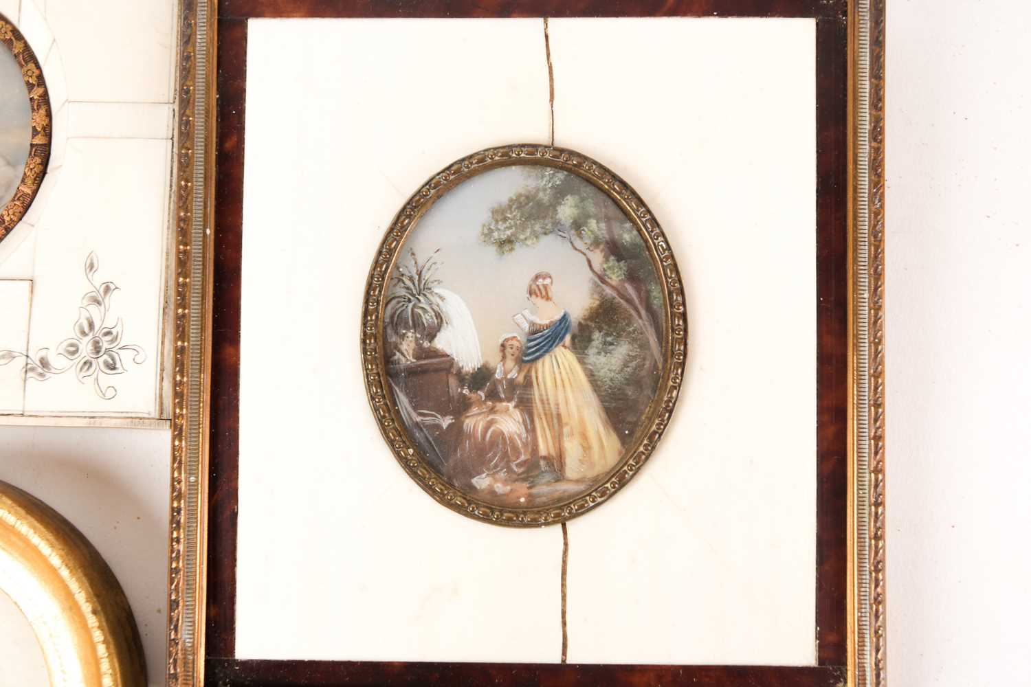 Three 19th century portrait miniatures on ivory of young gentlemen, each in black lacquered frame, a - Image 7 of 9