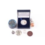 A 200th Anniversary of the Battle of Trafalgar coin, together with a 1997 silver pound coin (both