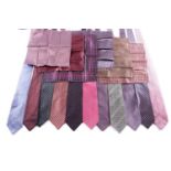 A group of eleven various silk ties, including designs by Lanvin, Brioni, and Dupont, and four