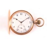 A 9ct gold full hunter pocket watch, retailed by J W Benson, London, 93g gross.