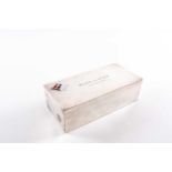 Royal Ulster Yacht club. A silver plated cigar box, rectangular with hinged cover and pull down