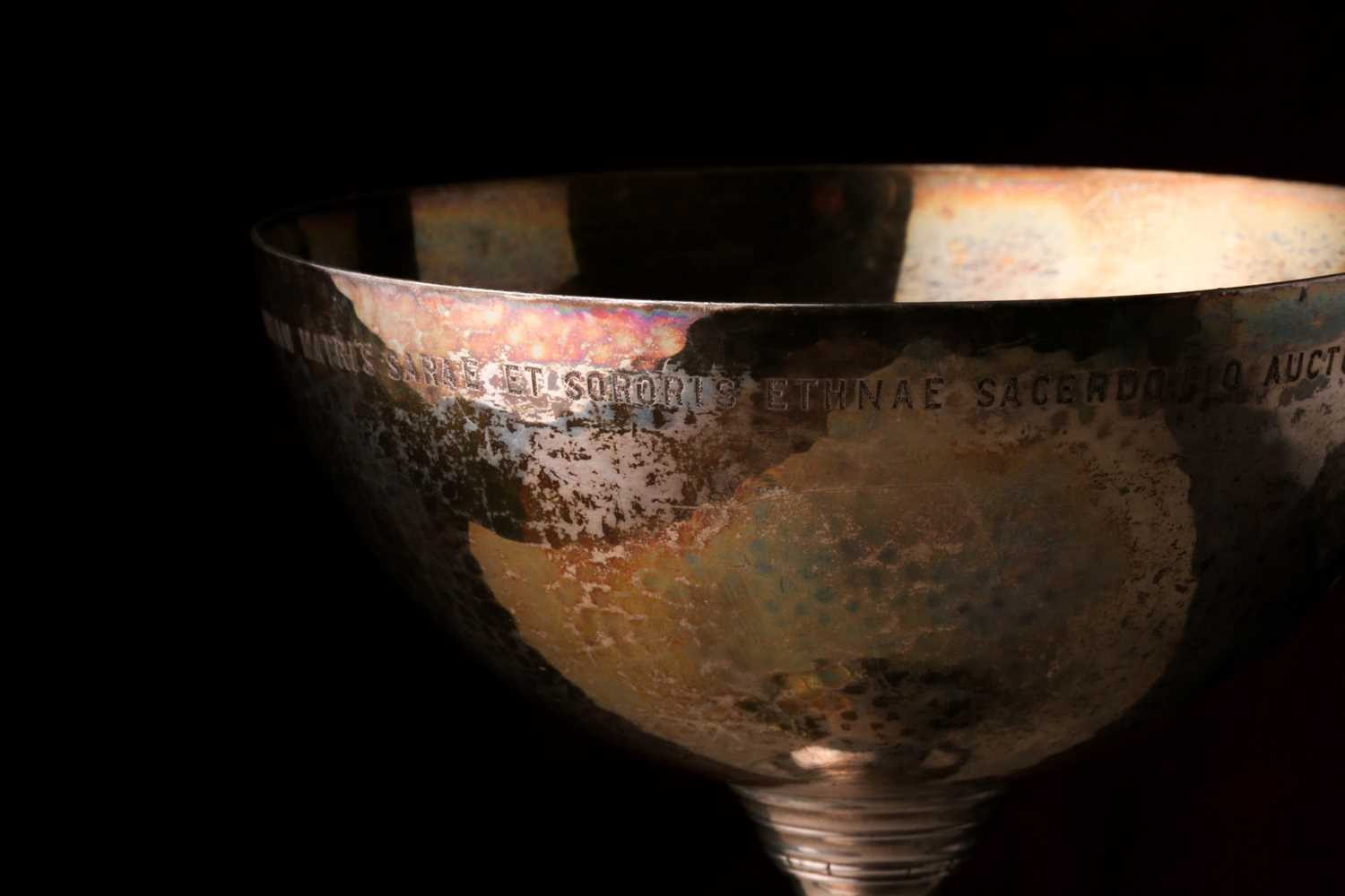 A Georg Jensen silver ecclesiastical chalice. bearing import marks for London 1929. With memorial - Image 3 of 9