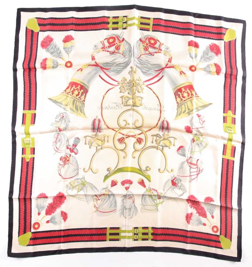 An Hermes silk scarf with a nautical theme, together with an Hermes silk scarf with the Panache et - Image 3 of 4