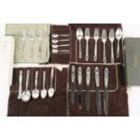Twenty four pieces of Georg Jensen sterling silver ‘Acorn’ pattern flatware, some with import