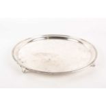 A 1930s circular heavy silver, presentation tray. Birmingham 1936 by Elkington & Co. With a