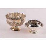 A late Victorian silver pedestal bowl, Sheffield 1900 by Walker & Hall, 11.5 cm high x 15.3 cm