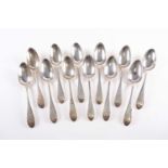 A set of twelve late18th century Irish provincial bright cut table spoons. Cork circa 1780 by Carden