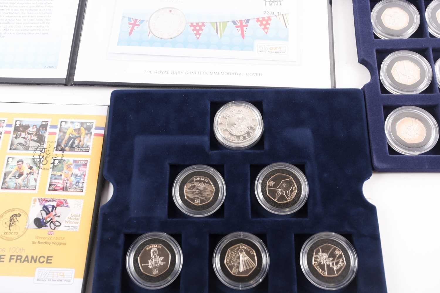 Seven boxed commemorative coin sets, comprising: 1953 Coronation Sixpence in gold-plated diamond - Image 2 of 7