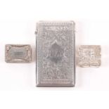 An early 19th-century silver rectangular viniagrette with pierced and fire gilt interior. Birmingham