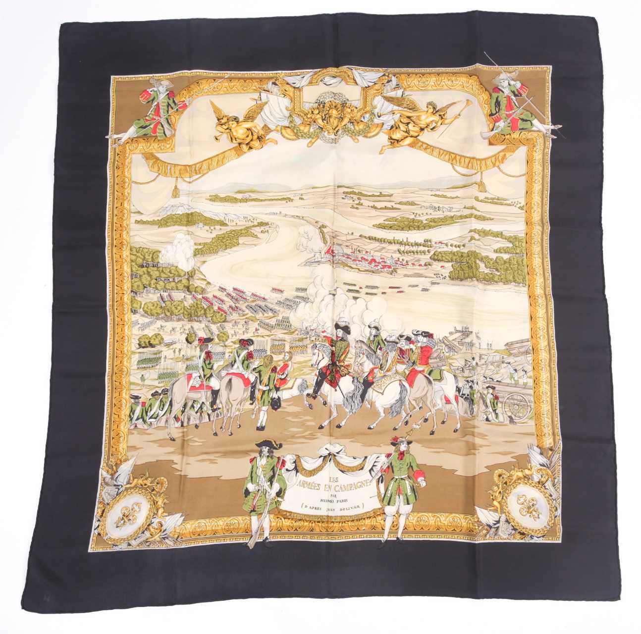 A Hermes silk square scarf printed with the "Guivreries" pattern, together with two other Hermes - Image 2 of 3