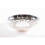 A silver strawberry dish, Birmingham 2000 by Barker Ellis Silver Co. Traditional circular fluted