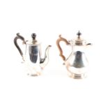 A George V silver baluster coffee pot, London 1928 by CS Harris & Sons Ltd, 18 cm high, together