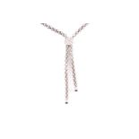 Fope, Italy. An 18ct white gold chain necklace, the lavaliere style with two drops with rounded