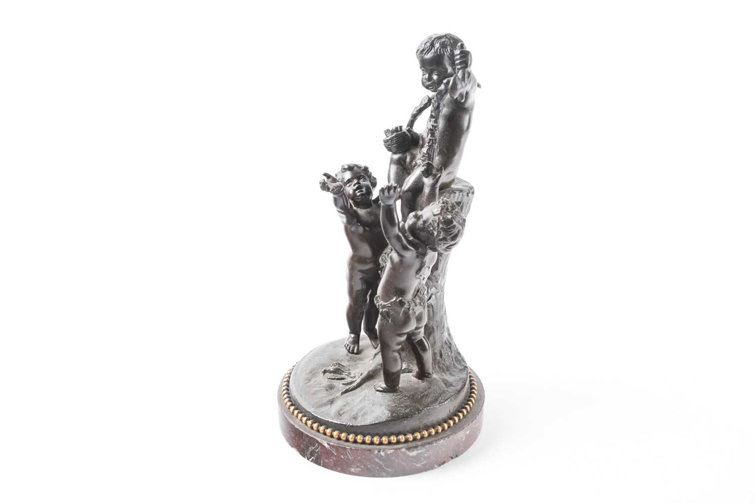 After J.C.Casimir, a 19th century patinated bronze sculpture, depicting three cherubs beside a - Image 4 of 14