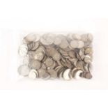 A quantity of British silver content coins, 1919 - 1947, comprising 1 half crown, 26 florins, 68