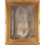 Frank Wasley RWS (1848-1934), 'Amiens Cathedral - Procession of Corpus Christi', a large