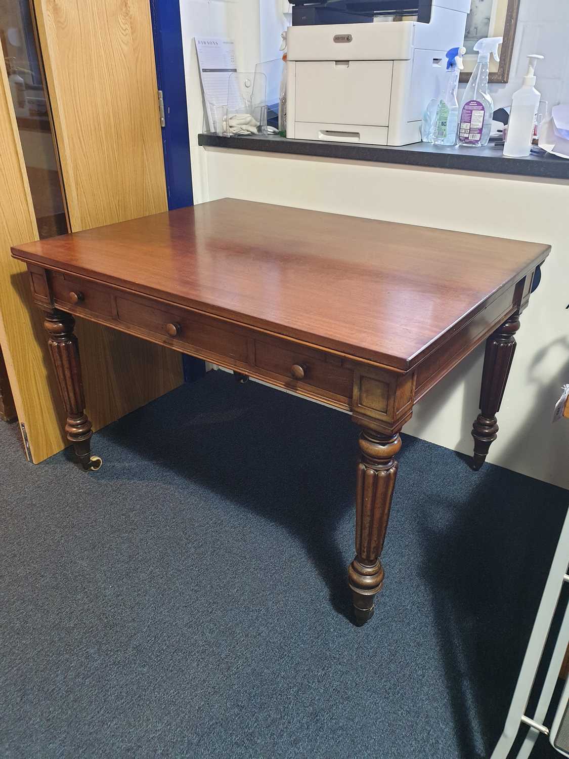 An early 19th-century Gillows of Lancaster style mahogany rectangular chart table with two draw - Image 11 of 14